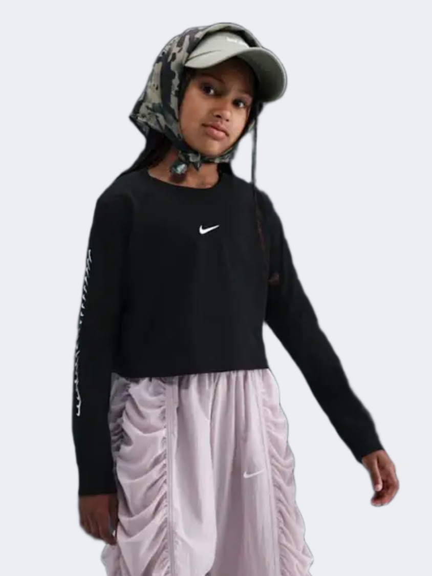 Nike Dance Swoosh Girls Lifestyle Long Sleeve Black