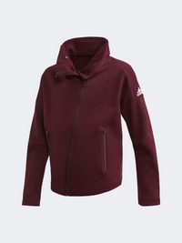 Adidas Yg Id Htr Co Kids-Girls Training Jacket Maroon/White
