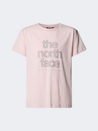 The North Face Reflective Logo Relaxed Girls Lifestyle T-Shirt Pale Blossom