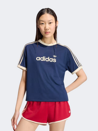 Adidas Lineaer Mesh Women Originals T-Shirt Night Indigo