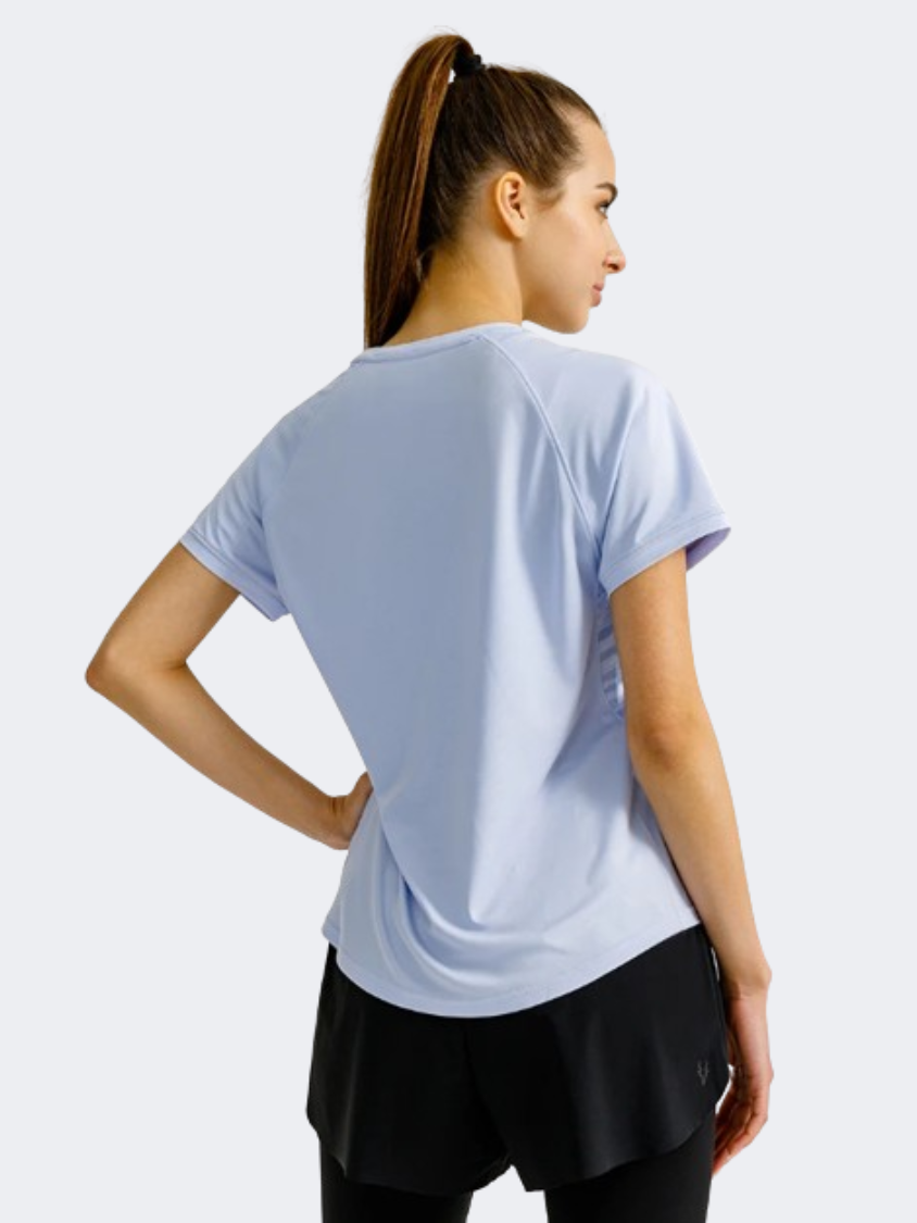 Anta Knitted Women Running T-Shirt Blue