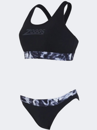 Zoggs Marble Actionback Women Swim Bikini Set Black/Grey