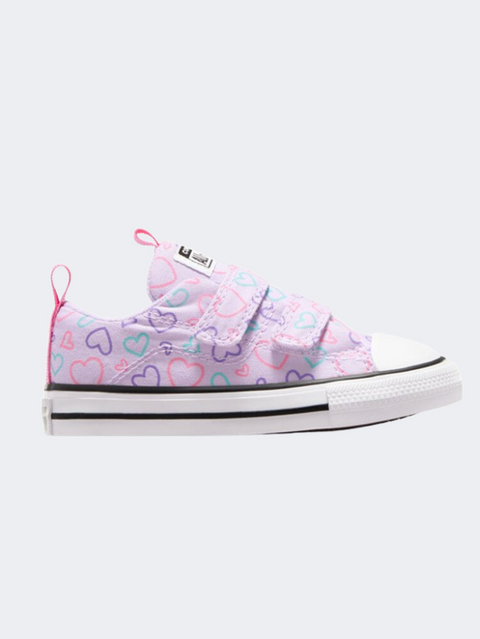 Converse Chuck Taylor All Stars Rave 2V Happy Hearts Infant-Girls Lifestyle Shoes Lavender/White