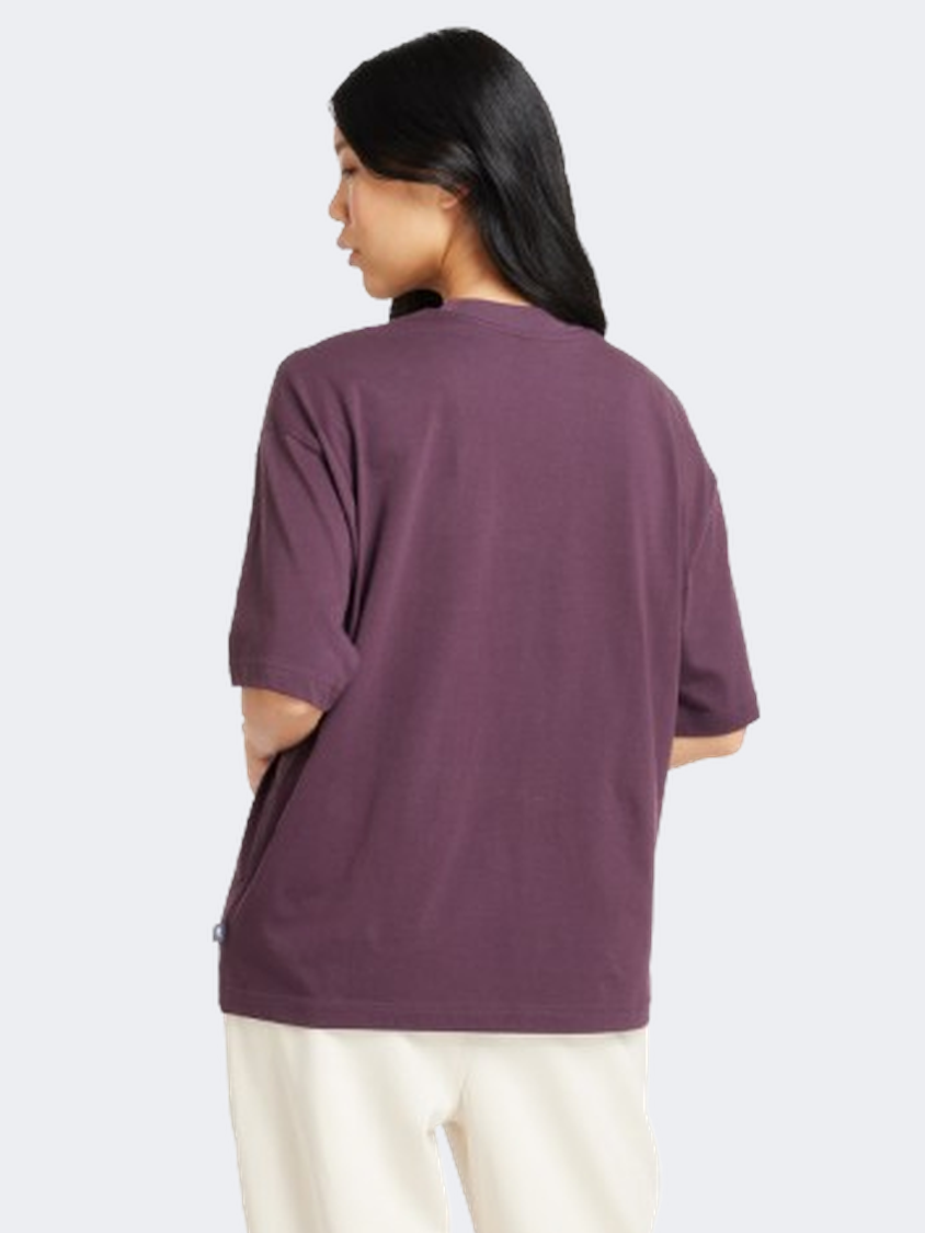 New Balance Oversized Flower Women Lifestyle T-Shirt Plum Brown