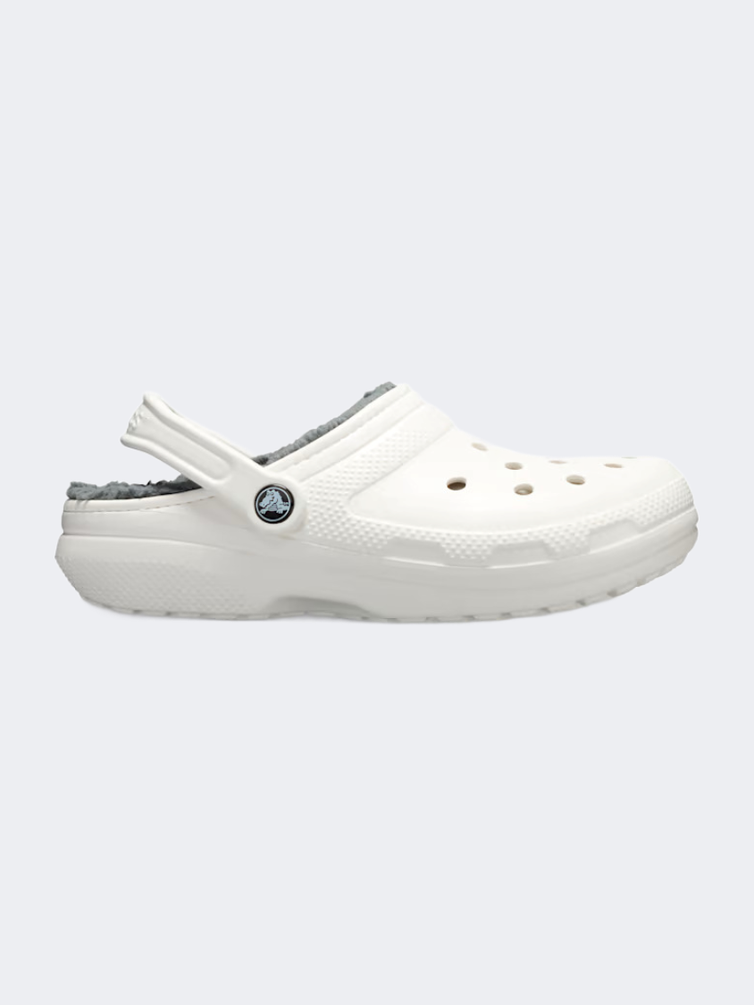 Crocs Classic Lined Unisex Lifestyle Slippers White/Grey