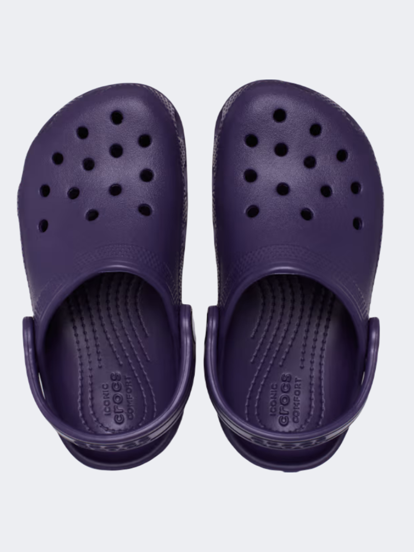 Crocs Classic Clog Infant Unisex Lifestyle Slippers Dark Iris Purple MikeSport Lebanon