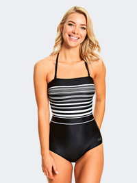 Zoggs Monochrome Strapless Stripe Women Beach Monokini Black/White