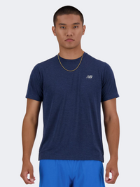 New Balance Athletics Men Performanc T-Shirt Navy Heather