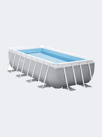 Intex Prism Frame Rectangular Beach Swimming Pool Grey