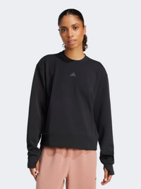 Adidas D4T Warm-Up Crewneck Women Training Sweatshirt Black