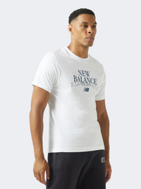New Balance Linear Ribbon Relaxed Men Lifestyle T-Shirt White