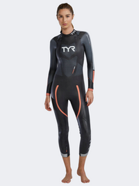 Tyr Hurricane Cat 3 Women Swimming 3Mm Wet Suit Black/Coral