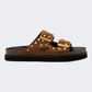 Ateneo Leather Women Beach Slippers Brown