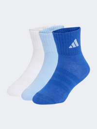Adidas Cushioned Ankle 3 Pair Pack Kids-Boys Sportswear Sock Blue/White/Light Blue