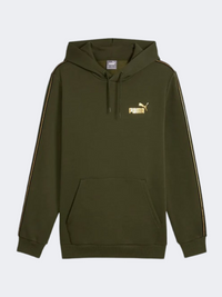 Puma Essential Tape Minimal Gold Men Lifestyle Hoody Dark Olive
