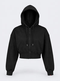 Oil & Gaz Casual Women Lifestyle Full Zip Pullover Hoodie Black