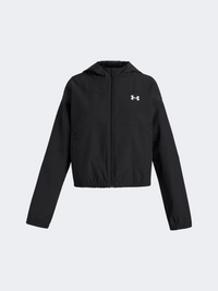 Under Armour Rival Woven Girls Lifestyle Jacket Black/White