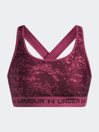 Under Armour Crossback Mid Printed Women Training Bra Fuchsia Dusk