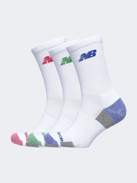 New Balance Performance Cushioning 3 Pack Unisex Lifestyle Sock White/Multi