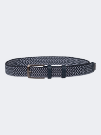 Oil & Gaz Stylish Men Lifstyle Herringbone Weave Belt Blue/White
