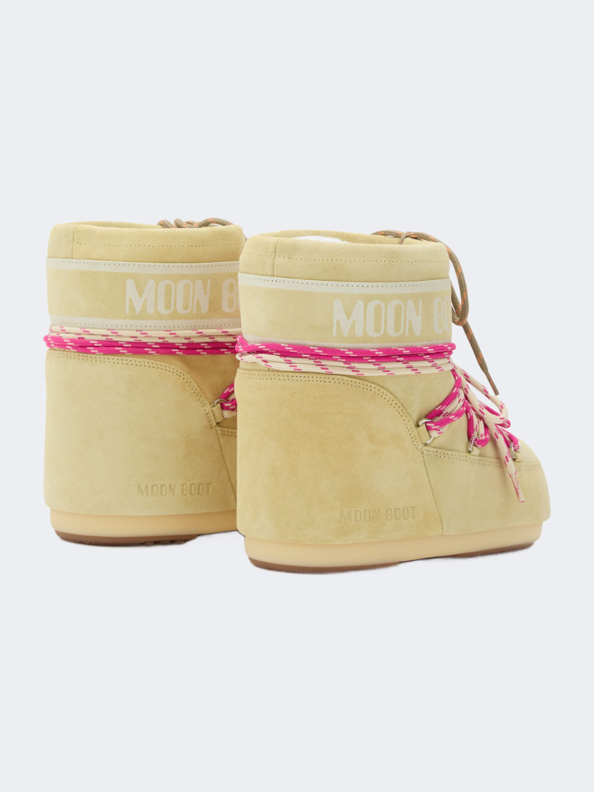 Moonboot Icon Low Suede Unisex After Ski Boot Light Yellow