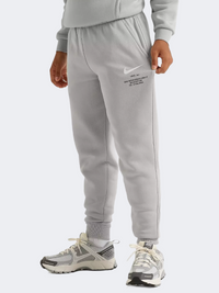 Nike Fleece Joggers Boys Lifestyle Pant Light Grey/White