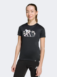 Adidas Climacool Animal Graphic Kids-Girls Sportswear T-Shirt Black