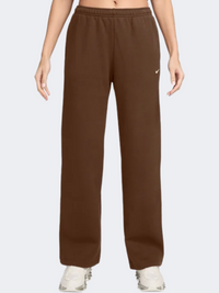 Nike Studio Fleece Mid Rise Open Hem Women Lifestyle Pant Cacao Wow/Sail
