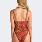 Blu 4U Red Fan Women Beach Monokini Coral