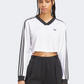 Adidas Adicolor Soccer Jacquard Crop Top Women Originals Long Sleeve White/Black