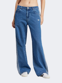 Adidas Denim 3 Stripes Women Original Pant Indigo Denim