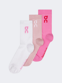 On Logo High 3 Pack Unisex Lifestyle Sock Mauve/Raspberry