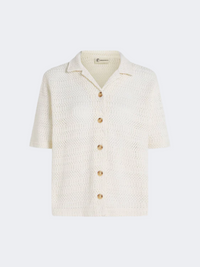 Oneill Originals Crochet Women Beach Shirt Snow White