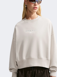 Nike Shox Phoeniex Fleece Women Lifestyle Sweatshirt Light Bone