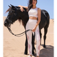 Wiskii High-Waisted Mesh Breeze Women Sportswear Tight Ivory