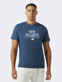 New Balance Linear Ribbon Relaxed Men Lifestyle T-Shirt Navy