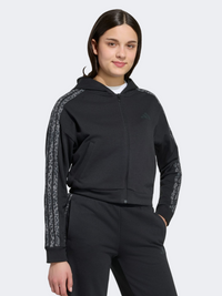 Adidas Seasonals Animal Full Zip Kids-Girls Sportswear Hoody Black/Grey