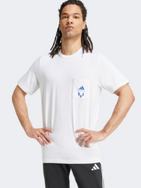 Adidas Messi Icon Men Football T-Shirt White/Blue