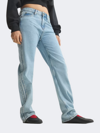 Adidas Firebird Mid Rise Straight Women Originals Pant Light Denim