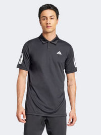 Adidas Club 3 Stripes Men Tennis Polo Short Sleeve Black