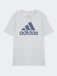 Adidas Essentials Big Logo Kids Boys Sportswear T-Shirt Halo Blue/Ink