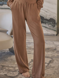 Wiskii High-Waist Lounge Wide-Leg Women Sportswear Pant Tobacco