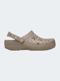 Crocs Classic Floral Cut-Out Unisex Lifestyle Clog Taupe