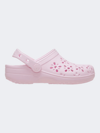 Crocs Classic Floral Cut Out Clog Kids Lifestyle Pink Milk