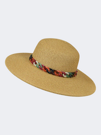 Stamion Floppy Medium With Colorful Chain Women Beach Hat Light Brown