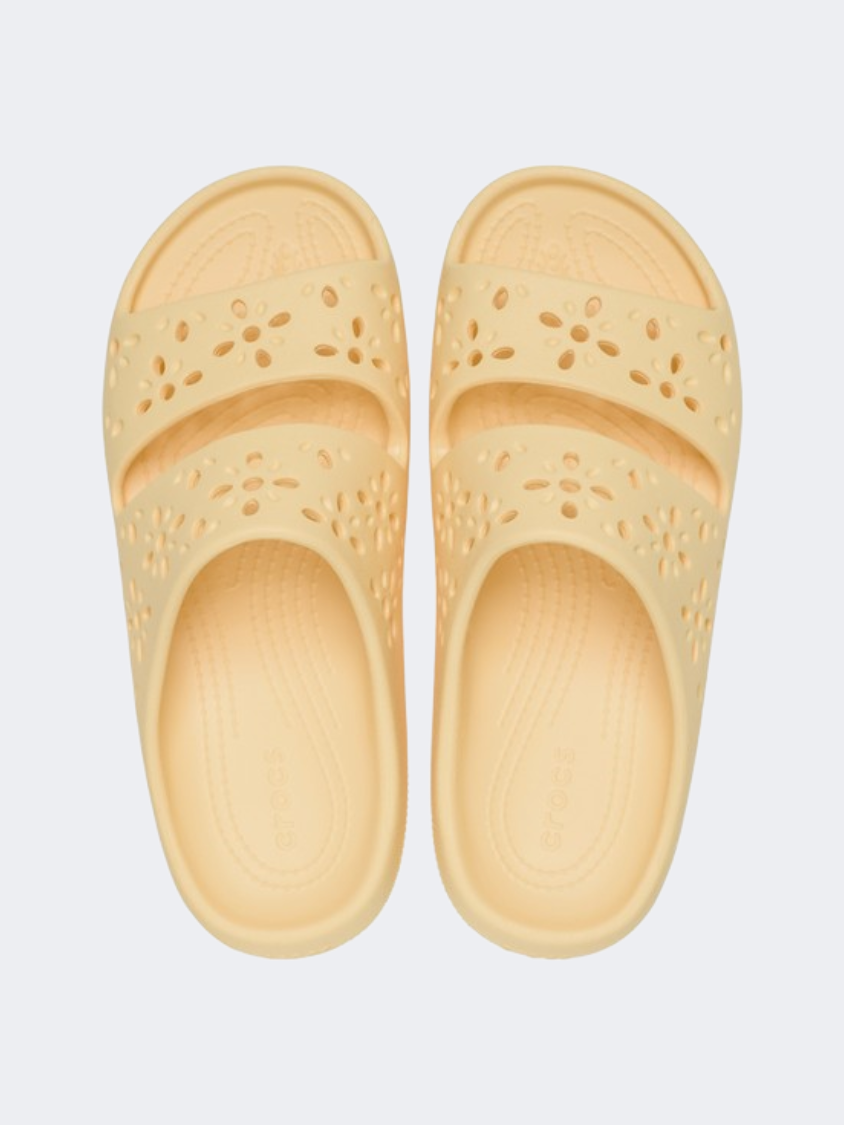 Crocs Classic Floral Cut Out Clog Unisex Lifestyle Slippers Golden Hour