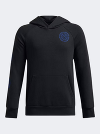Under Armour Rival Fleece Spiral Logo Boys Training Hoody Black/Blue