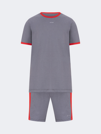 Top Ten Trendy Kids-Boys Lifestyle Set Short+T-Shirt Dark Grey/Red