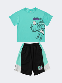 Erke Kids-Boys Basketball Set Green/Black