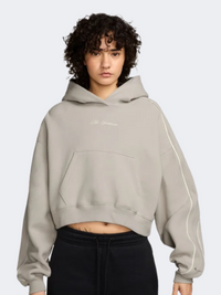 Nike Studio Fleece Medium Weight Cropped Pullover Women Lifestyle Hoody Cream/Sail